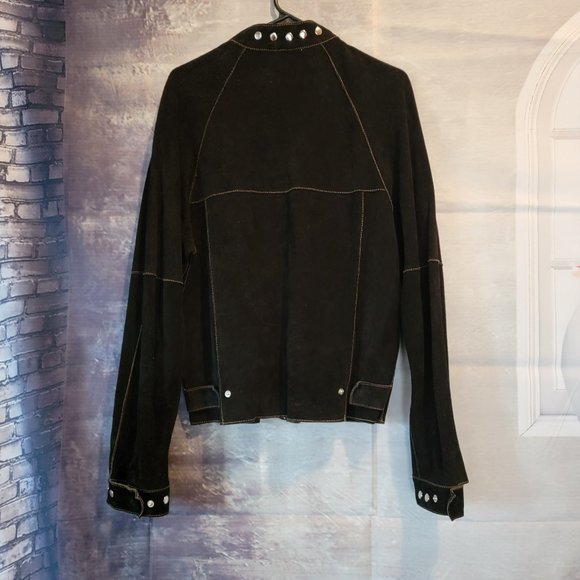 P.A.R.O.S.H. Vintage Suede/Leather Jacket with studs PAROSH UNISEX - Picture 2 of 7